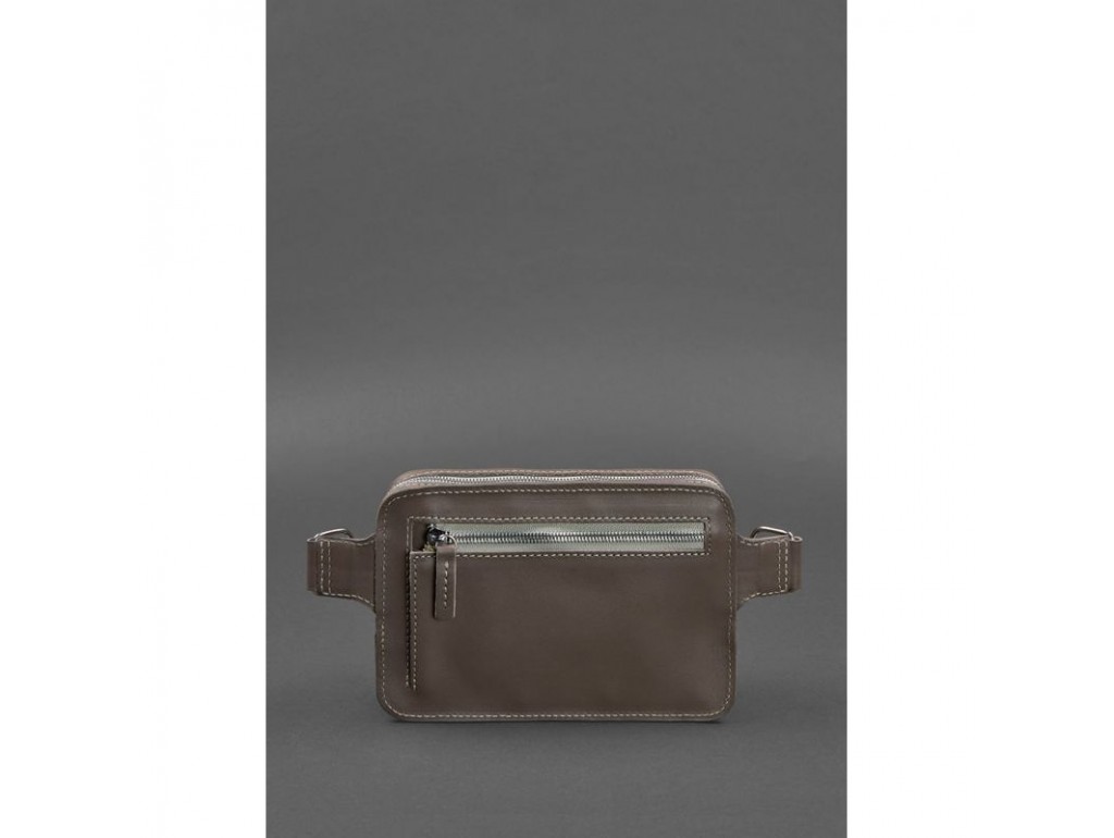 Кожаная поясная сумка Dropbag Mini темно-бежевая - Royalbag