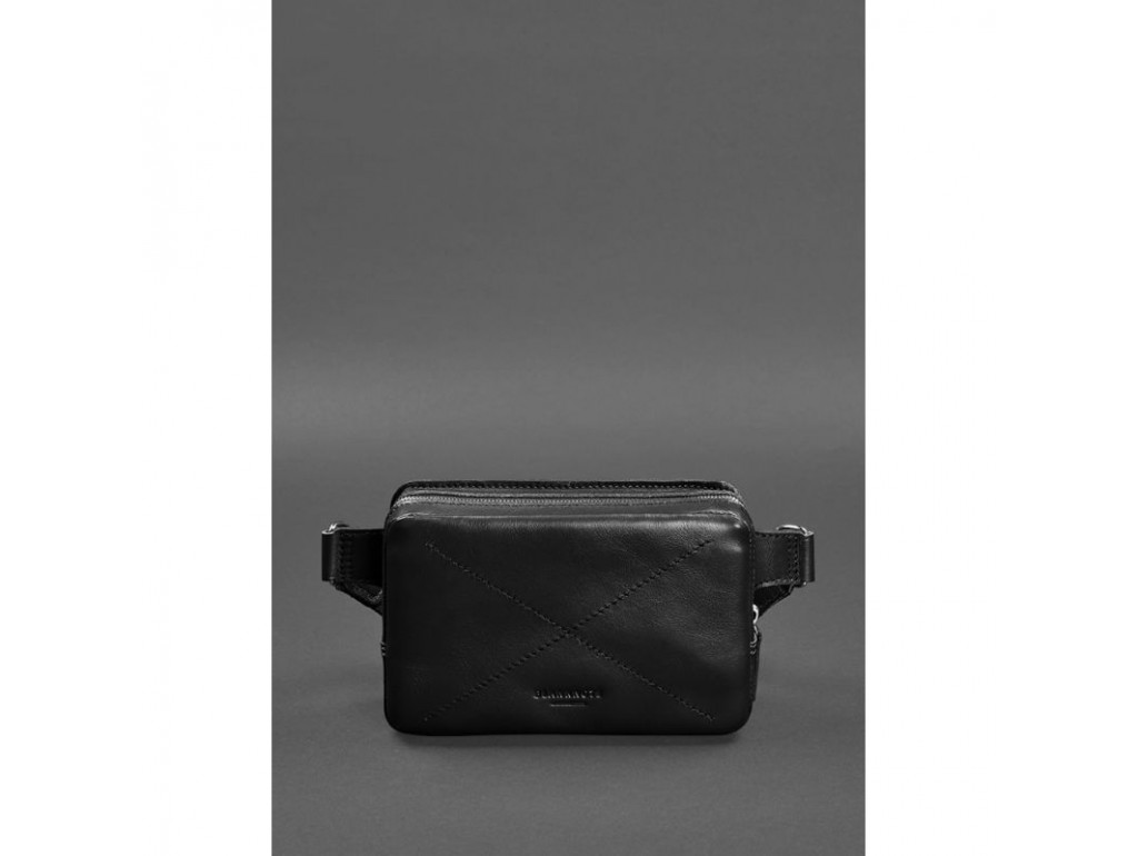 Кожаная поясная сумка Dropbag Minі черная - Royalbag