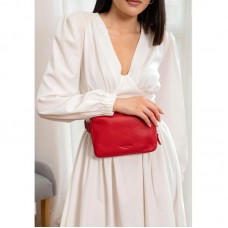 Кожаная женская поясная сумка Dropbag Mini красная - Royalbag Фото 2