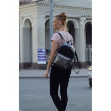 Женский рюкзак Sambag Talari LSSP комбинация черного с серебром - Royalbag Фото 2