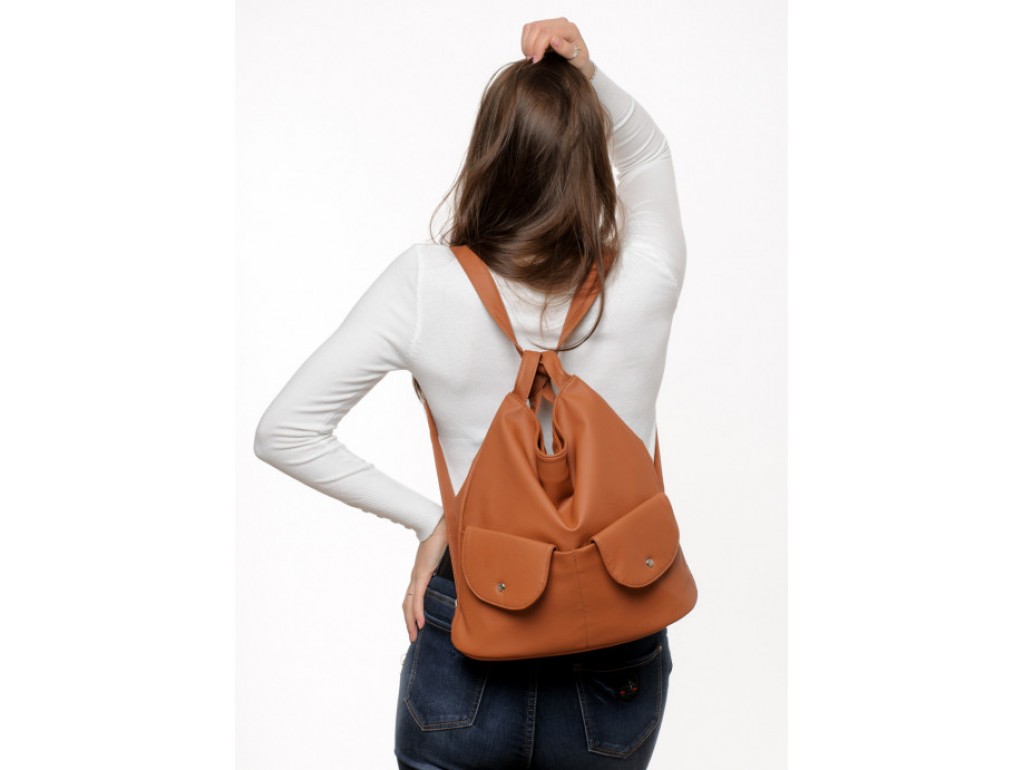 Женский рюкзак Sambag Asti LKH коричневый - Royalbag Фото 1