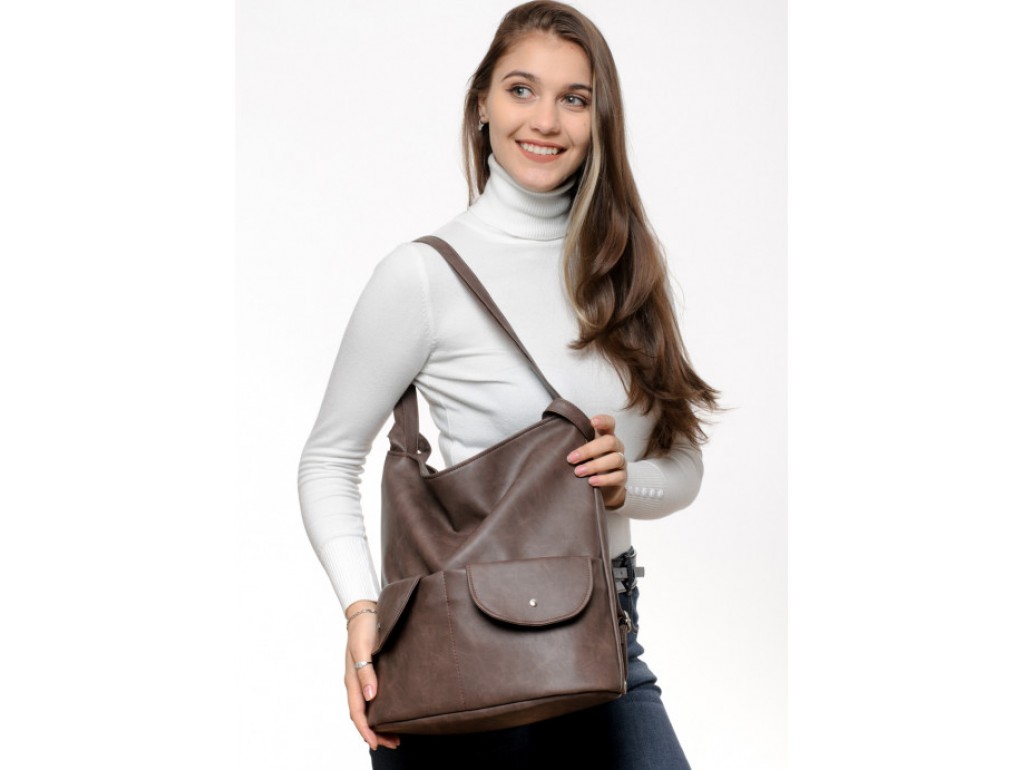 Купить женский рюкзак Sambag Asti XKH светло-коричневый нубук - Royalbag