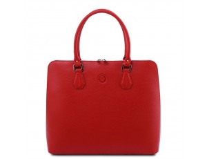 TL141809 Magnolia - Красная женская кожаная деловая сумка от Tuscany (Италия) - Royalbag