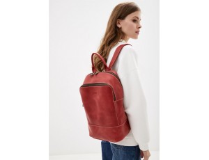 Женский красный кожаный рюкзак TARWA RR-2008-3md среднего размера - Royalbag