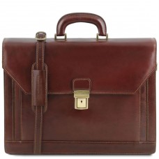 NAPOLI - Кожаный мужской портфель на два отделения Tuscany Leather TL141348 (Brown - коричневый) - Royalbag Фото 2