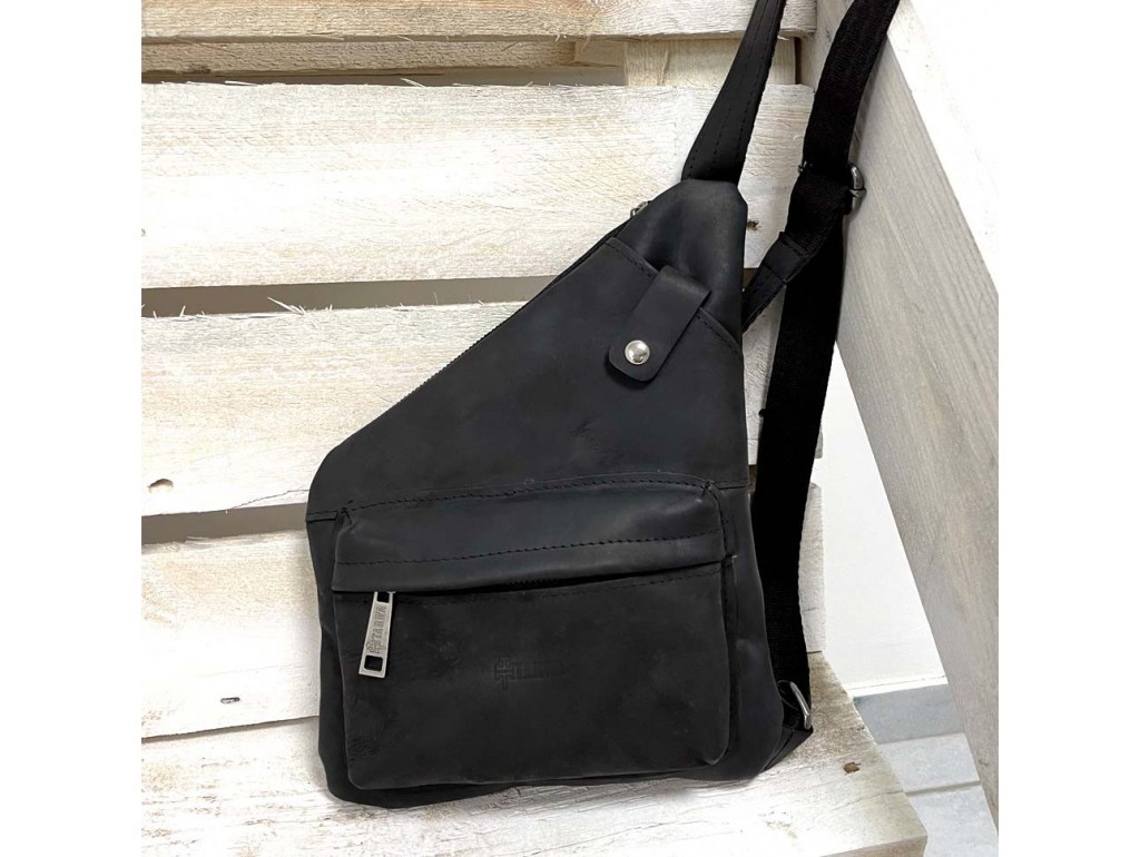 Кожаная сумка слинг, рюкзак через плечо RA-6501-3md бренд TARWA - Royalbag Фото 1