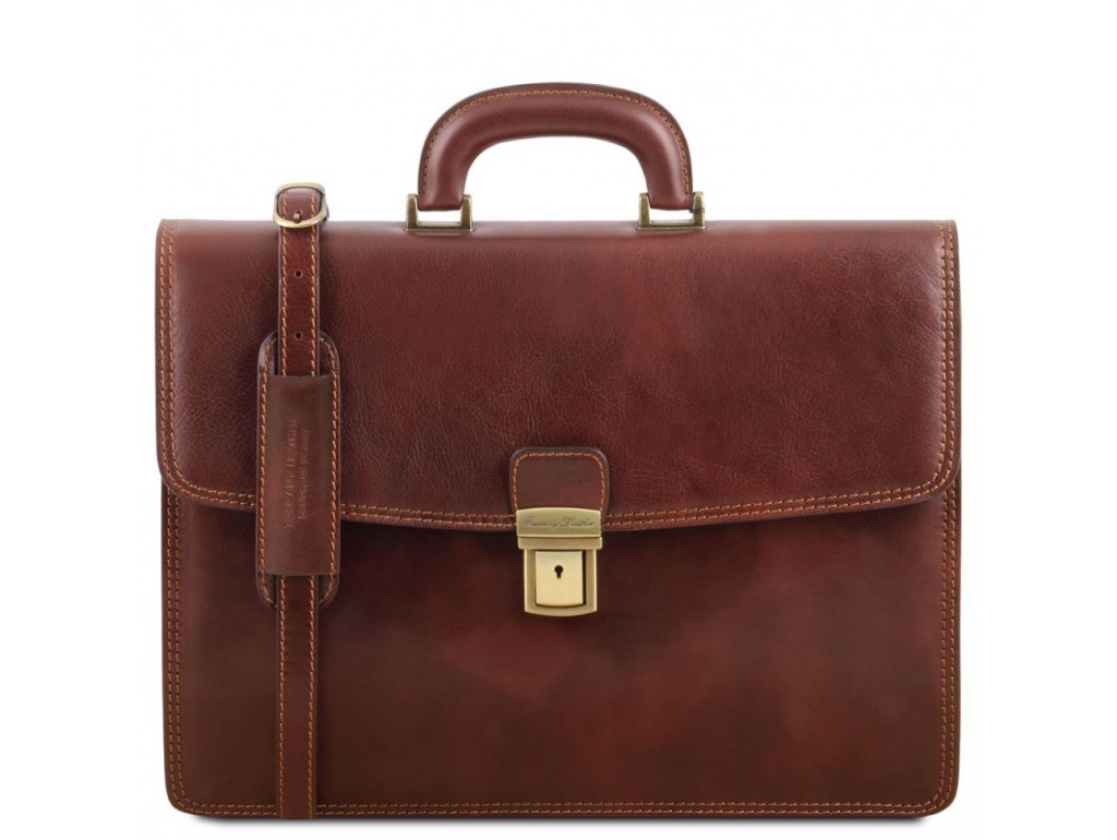 AMALFI - Портфель с одним отделением из кожи для мужчин Tuscany Leather TL141351 (Brown - коричневый) - Royalbag Фото 1