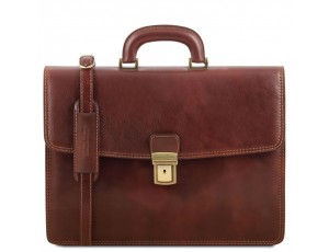 AMALFI - Портфель с одним отделением из кожи для мужчин Tuscany Leather TL141351 (Brown - коричневый) - Royalbag