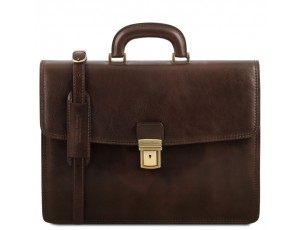 AMALFI - Портфель с одним отделением из кожи для мужчин Tuscany Leather TL141351 (Dark brown — темно-коричневый) - Royalbag