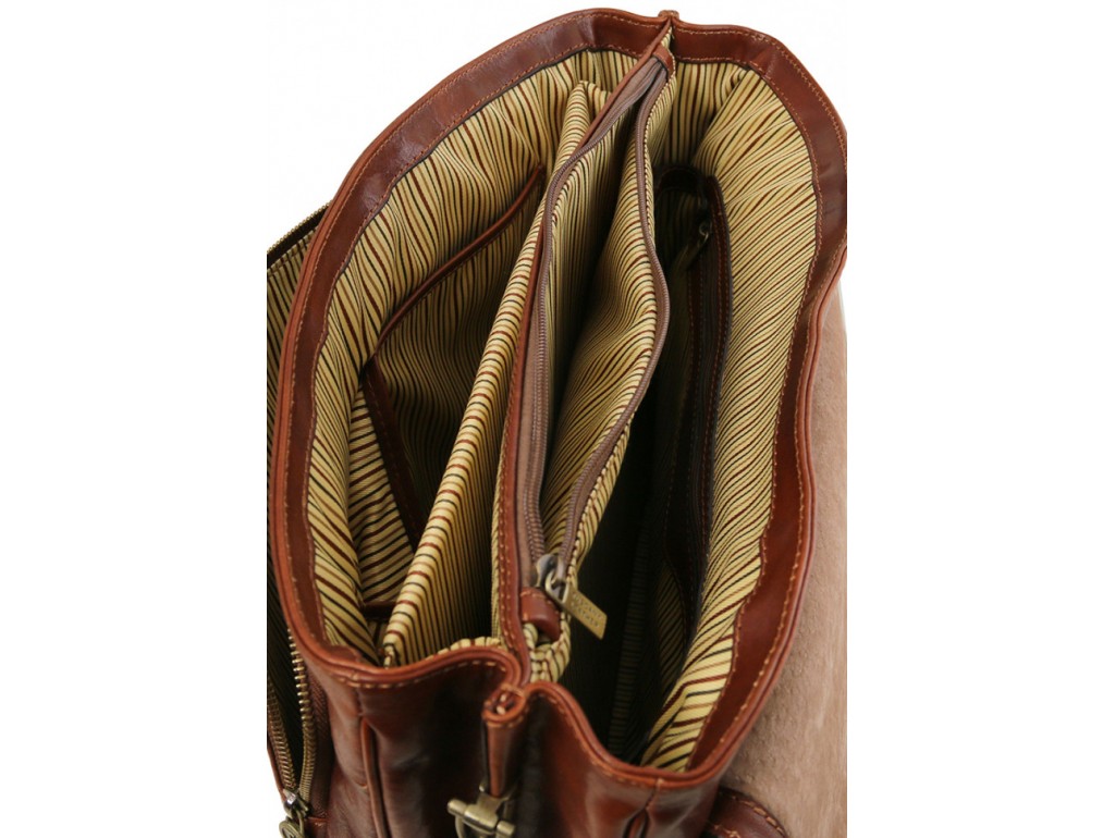 TL142067 Alessandria - кожаный мужской портфель мультифункциональный, цвет: коричневый - Royalbag