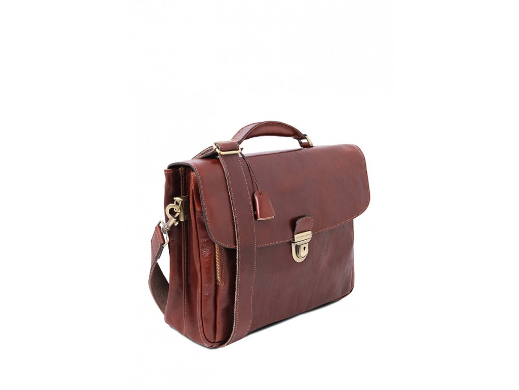 TL142067 Alessandria - кожаный мужской портфель мультифункциональный, цвет: коричневый - Royalbag Фото 1