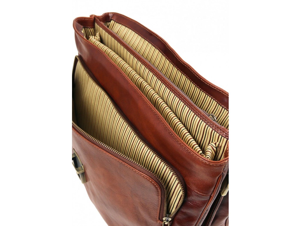 TL142067 Alessandria - кожаный мужской портфель мультифункциональный, цвет: коричневый - Royalbag