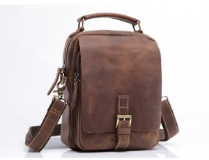 Мужская кожаная сумка через плечо, цвет коричневый, Tuscany bx035 - Royalbag