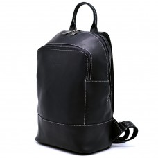 Женский черный кожаный рюкзак TARWA RA-2008-3md среднего размера - Royalbag Фото 2