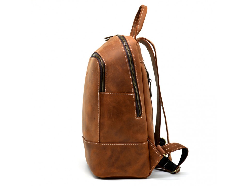 Женский коричневый кожаный рюкзак TARWA RB-2008-3md среднего размера - Royalbag