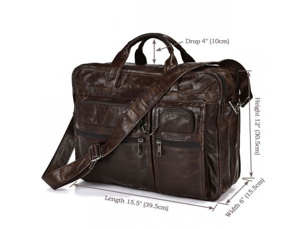 Большая кожаная сумка для документов или ноутбука 7093Q от John McDee - Royalbag
