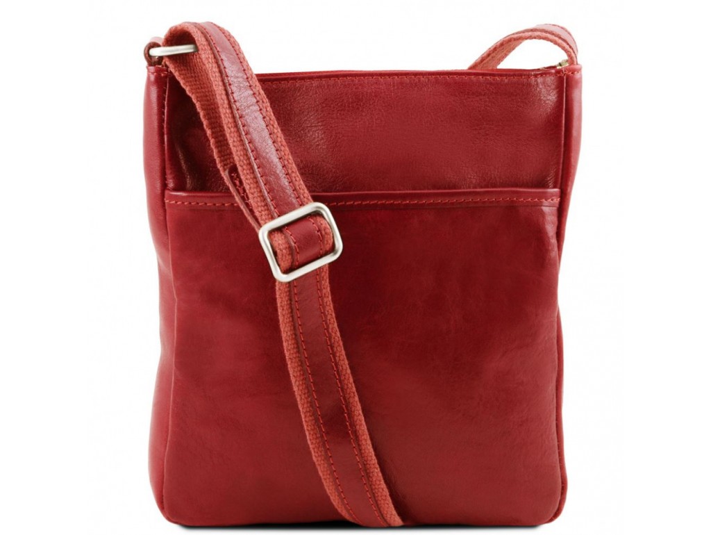 JASON - Мужская кожаная сумка через плечо Tuscany Leather TL141300 (Red – красный) - Royalbag Фото 1