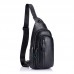 Кожаная нагрудная сумка "слинг" на одно плечо T1000 BULL черная - Royalbag Фото 3