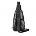 Кожаная нагрудная сумка "слинг" на одно плечо T1000 BULL черная - Royalbag Фото 4