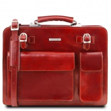 TL141268 Красный Venezia - Кожаный портфель на 2 отделения от Tuscany - Royalbag Фото 2