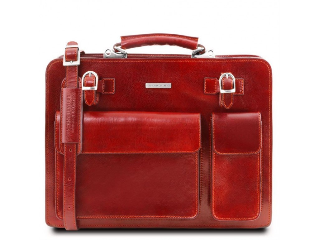 TL141268 Красный Venezia - Кожаный портфель на 2 отделения от Tuscany - Royalbag Фото 1