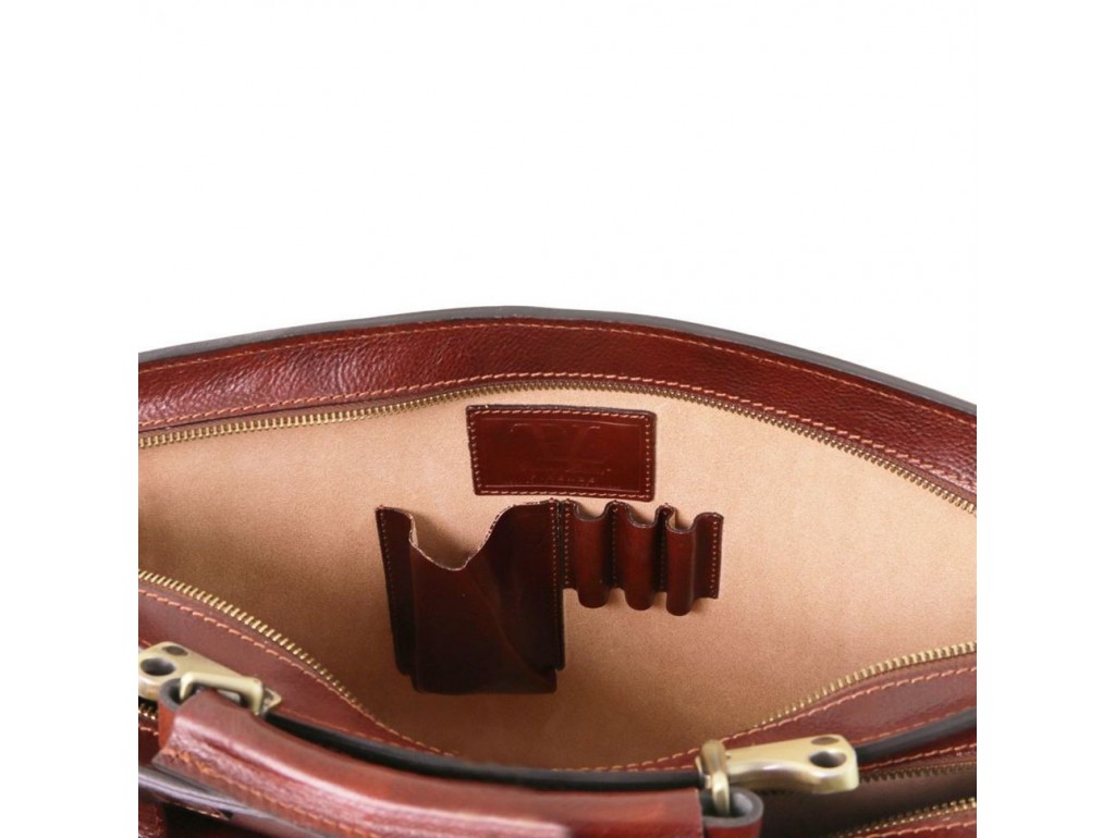 TL141268 Красный Venezia - Кожаный портфель на 2 отделения от Tuscany - Royalbag