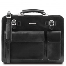 TL141268 Черный Venezia - Кожаный портфель на 2 отделения от Tuscany - Royalbag Фото 2