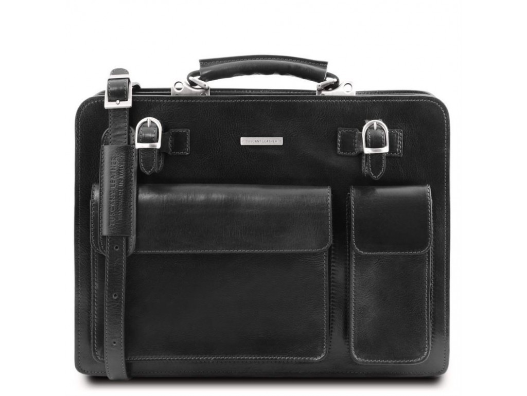 TL141268 Черный Venezia - Кожаный портфель на 2 отделения от Tuscany - Royalbag Фото 1
