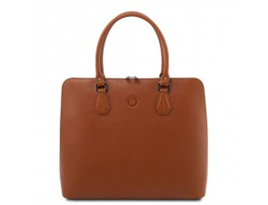 TL141809 Коньяк Magnolia - женская кожаная деловая сумка от Tuscany - Royalbag