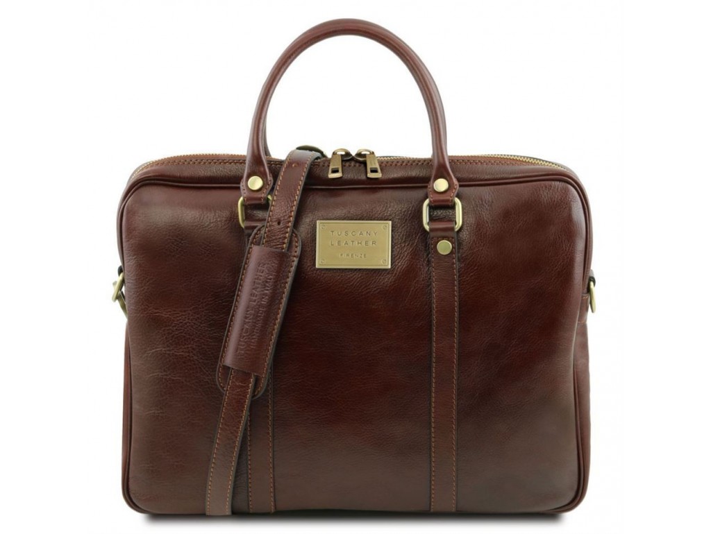 TL141283 Коричневый Prato - Эксклюзивная кожаная сумка для ноутбука от Tuscany - Royalbag Фото 1