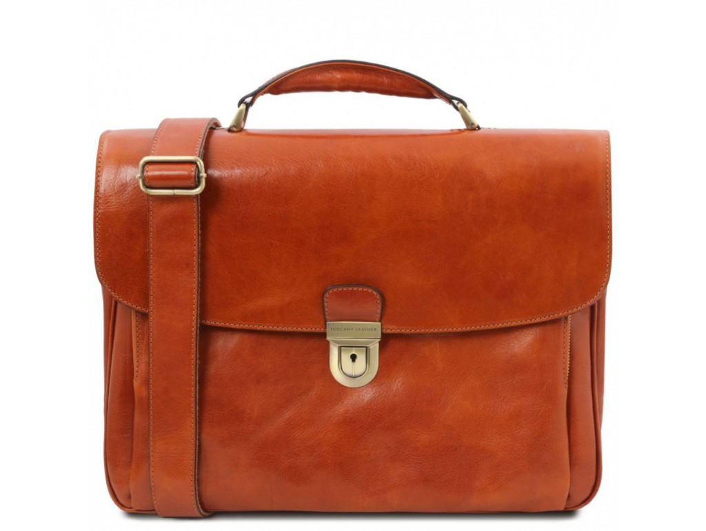 TL142067 Alessandria - кожаный мужской портфель мультифункциональный, цвет: Мед - Royalbag Фото 1