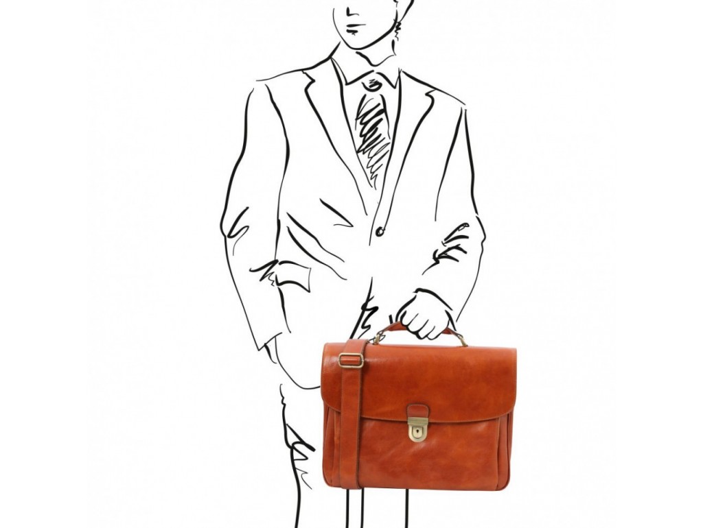 TL142067 Alessandria - кожаный мужской портфель мультифункциональный, цвет: Мед - Royalbag