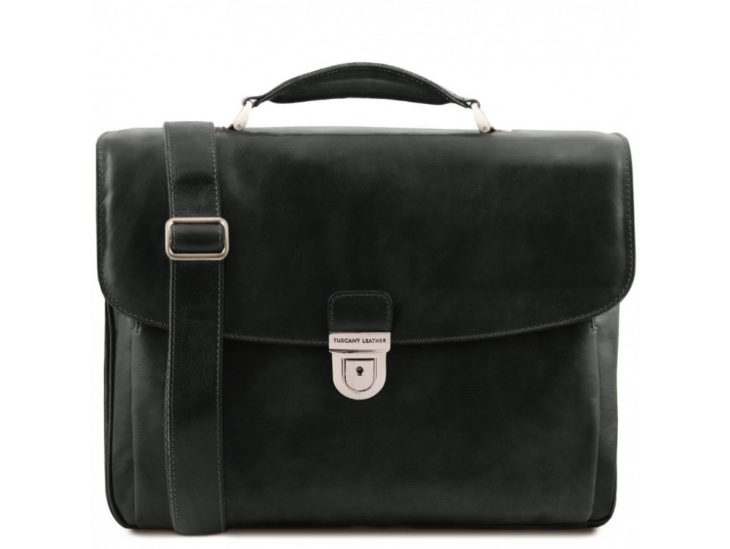 TL142067 Alessandria - кожаный мужской портфель мультифункциональный, цвет: Черный - Royalbag Фото 1