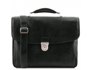 TL142067 Alessandria - кожаный мужской портфель мультифункциональный, цвет: Черный - Royalbag