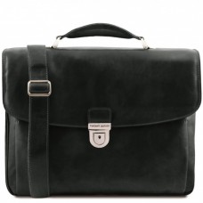 TL142067 Alessandria - кожаный мужской портфель мультифункциональный, цвет: Черный - Royalbag Фото 2