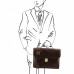 TL142067 Alessandria - кожаный мужской портфель мультифункциональный, цвет: Темно-коричневый - Royalbag Фото 4