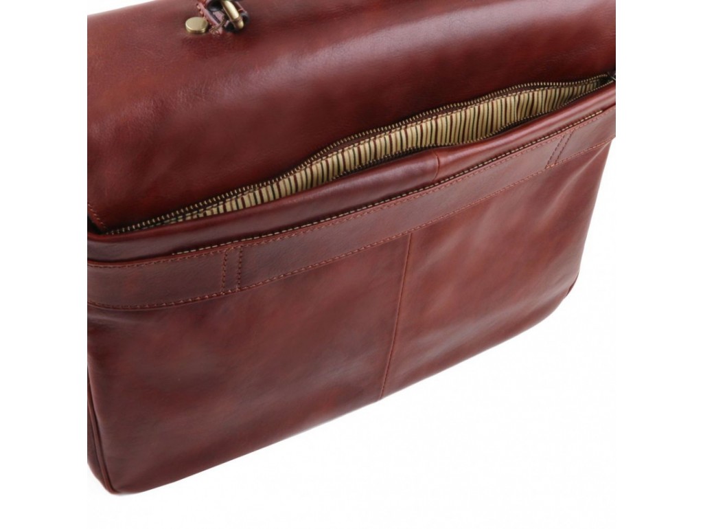 TL142067 Alessandria - кожаный мужской портфель мультифункциональный, цвет: Темно-коричневый - Royalbag