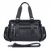 Кожаная дорожная спортивная сумка через плечо черная John McDee 7420A - Royalbag Фото 11