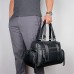 Кожаная дорожная спортивная сумка через плечо черная John McDee 7420A - Royalbag Фото 8