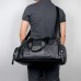 Кожаная дорожная спортивная сумка через плечо черная John McDee 7420A - Royalbag Фото 9