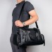 Кожаная дорожная спортивная сумка через плечо черная John McDee 7420A - Royalbag Фото 10