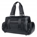 Кожаная дорожная спортивная сумка через плечо черная John McDee 7420A - Royalbag Фото 3