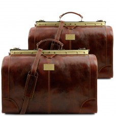 Tuscany TL1070 Madrid - Дорожный кожаный набор сумок Gladstone (Brown - коричневый) - Royalbag Фото 2