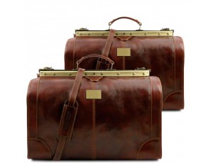 Tuscany TL1070 Madrid - Дорожный кожаный набор сумок Gladstone (Brown - коричневый) - Royalbag
