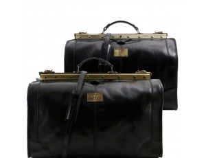 Tuscany TL1070 Madrid - Дорожный кожаный набор сумок Gladstone (Black – черный) - Royalbag