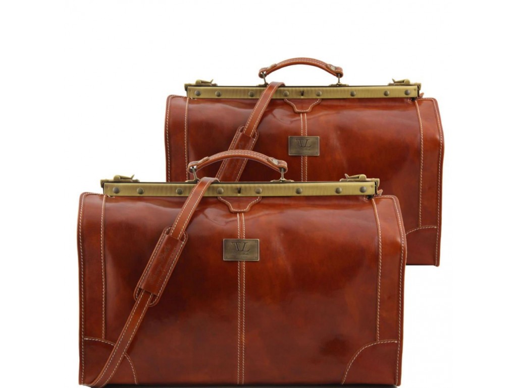 Tuscany TL1070 Madrid - Дорожный кожаный набор сумок Gladstone (Honey – медовый) - Royalbag Фото 1