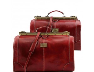 Tuscany TL1070 Madrid - Дорожный кожаный набор сумок Gladstone (Red – красный) - Royalbag