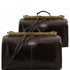 Tuscany TL1070 Madrid - Дорожный кожаный набор сумок Gladstone (Dark brown — темно-коричневый) - Royalbag Фото 2