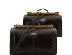 Tuscany TL1070 Madrid - Дорожный кожаный набор сумок Gladstone (Dark brown — темно-коричневый) - Royalbag