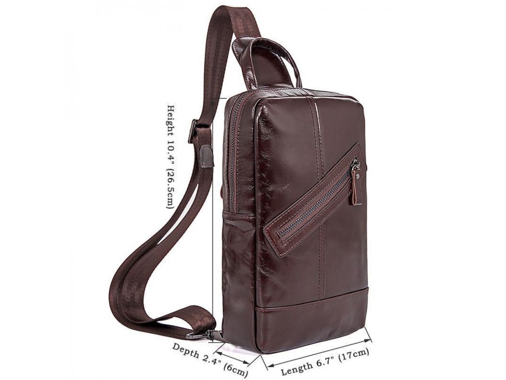 Мужской кожаный рюкзак на одно плечо John McDee 4010C - Royalbag
